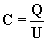 Equao para o clculo da Capacidade Eletrosttica de um capacitor.